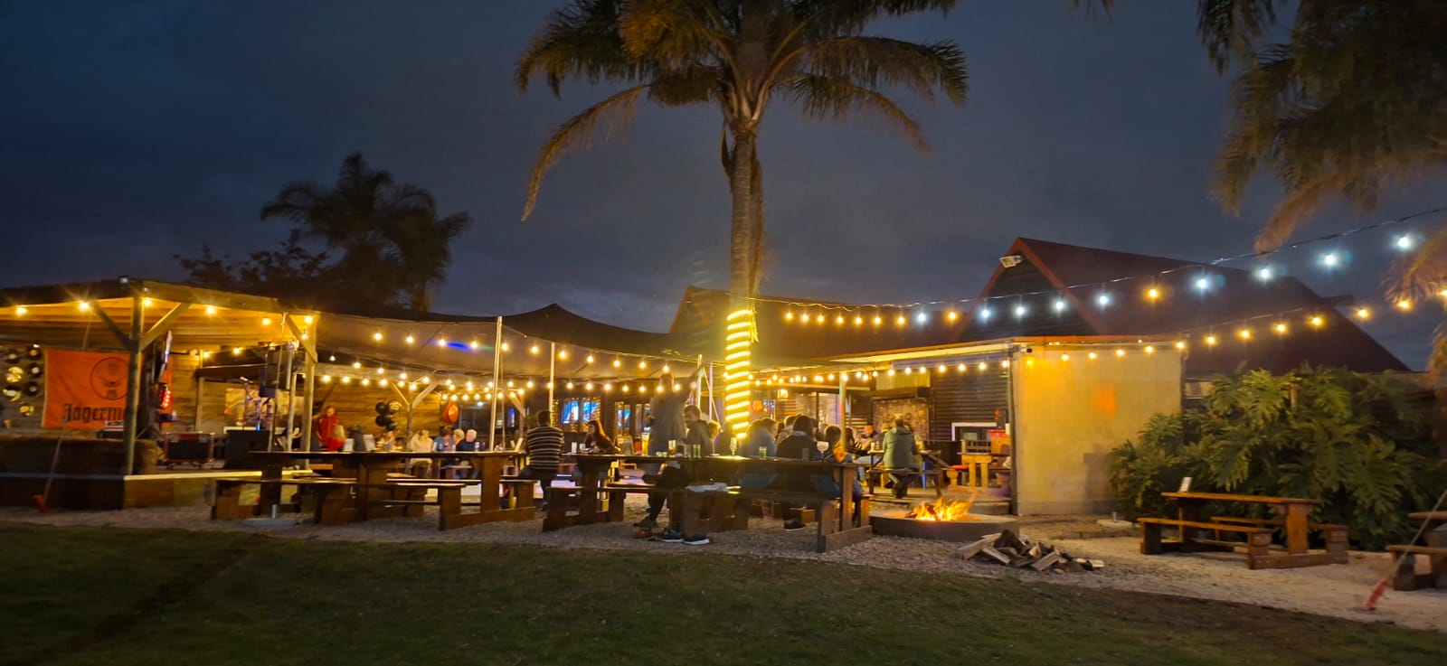 Outdoor seating area at Mujō Bar and Restaurant